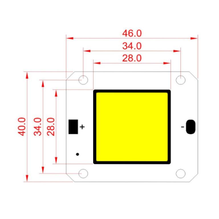 CHÍP LED COB 50w , 32V - 1500MA ( kèm nắp chụp )