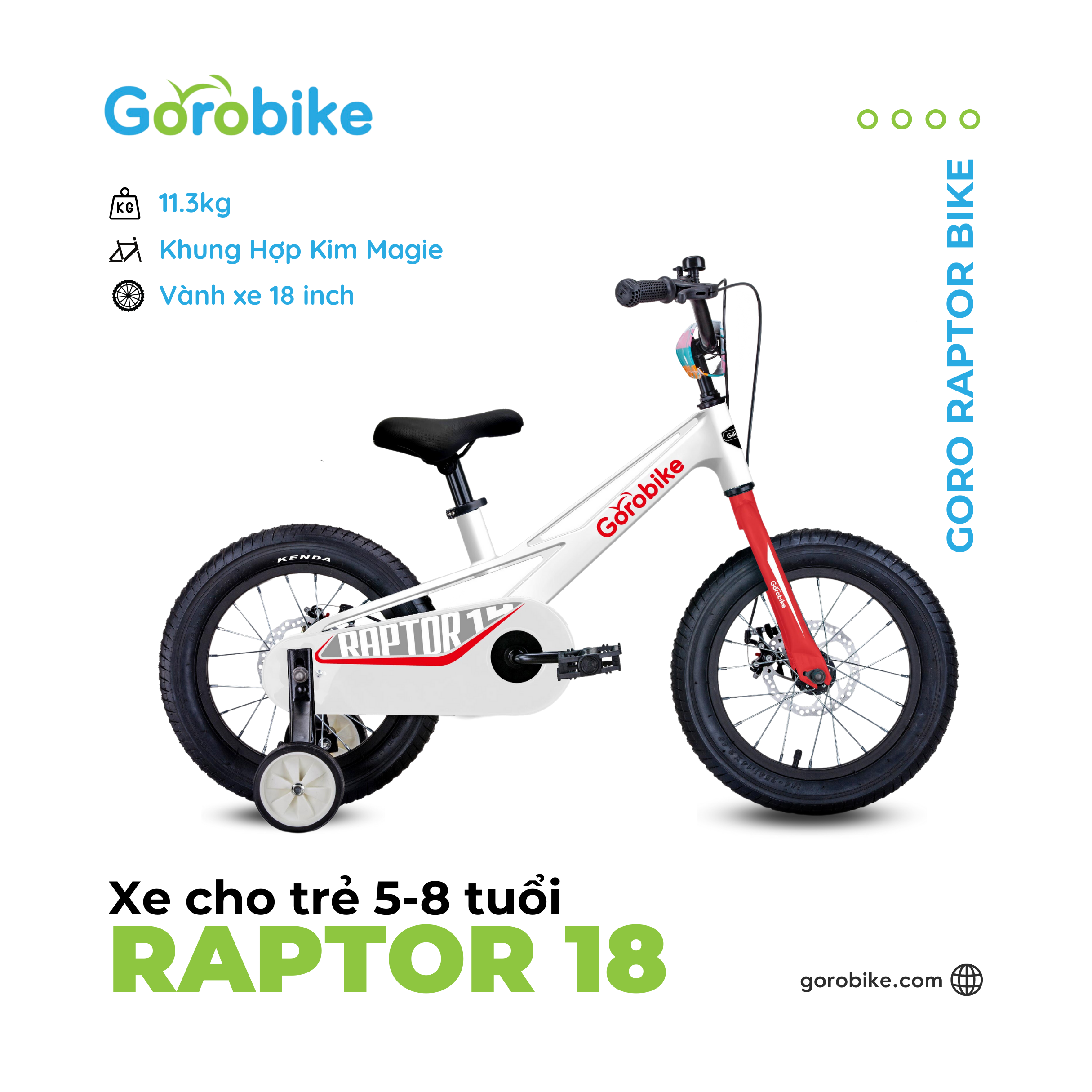Xe Đạp Thể Thao Trẻ Em Raptor 18 - Bánh 18 inch