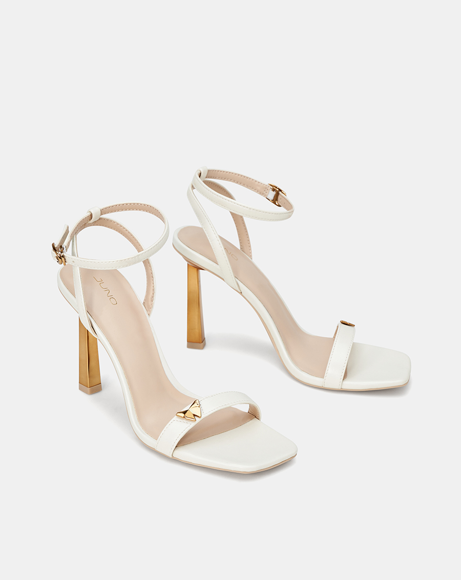 Giày Sandal Nữ 11cm Thời Trang JUNO Mũi Vuông Trang Trí Khóa Bướm SD11022