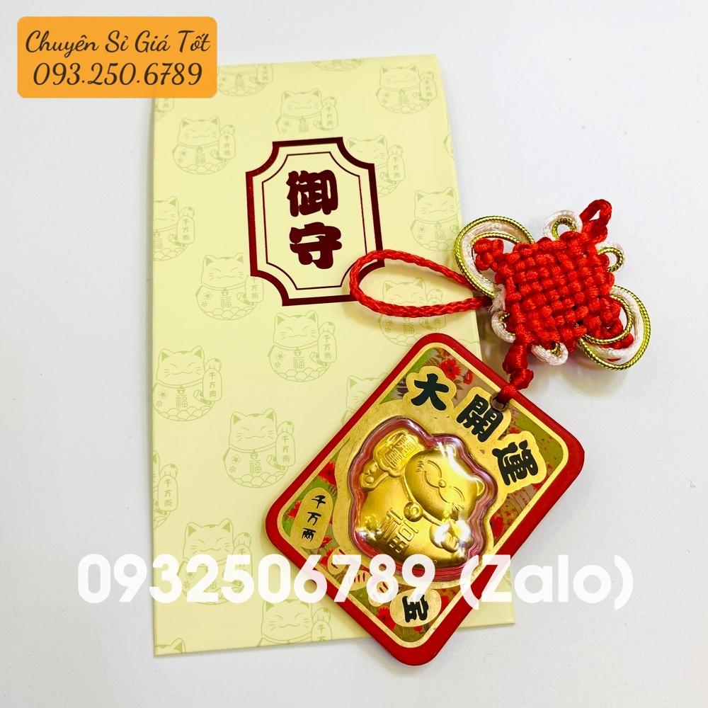 Bao lì xì Dây Treo Mèo Thần Tài Mạ Vàng Đại Cát Đại Lợi Chiêu Rước Tài Lộc Phong Thủy May Mắn, Tiền lì xì tết 2023 , NELI