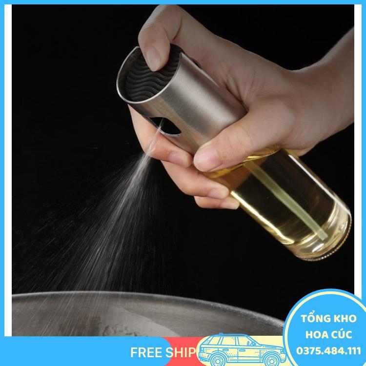 Bình Xịt Dầu Ăn Thân Thủy Tinh + Đầu Xịt Inox 304 - 17.8X4Cm 203G 150Ml - Vận Chuyển Miễn Phí Toàn Quốc