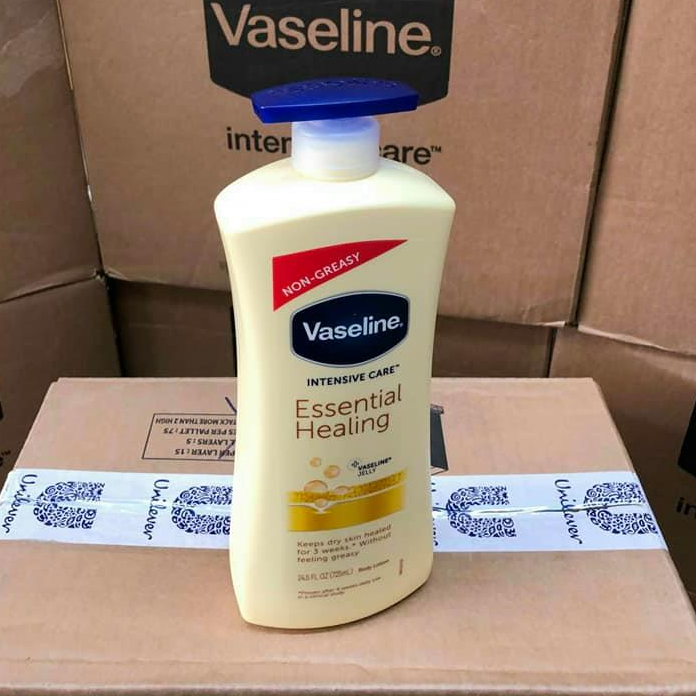 Sữa dưỡng thể Vaseline Intensive Care Essential Healing Lotion 725ml Vàng Mẫu mới