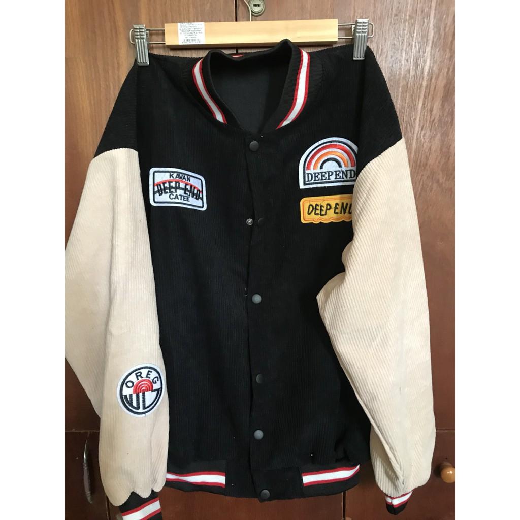 Áo khoác Bomber nữ, chất nhung gân, màu xanh cốm , kiểu dáng thêu logo cực xinh, áo khoác chống nắng (kèm ảnh thật