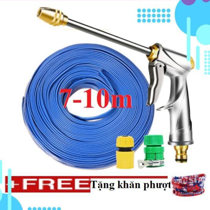 Bộ dây vòi xịt ️bơm nước phun sương️ , tăng áp 3 lần, loại 7m, 10m 206701-2 đầu đồng,cút, + khăn phượt