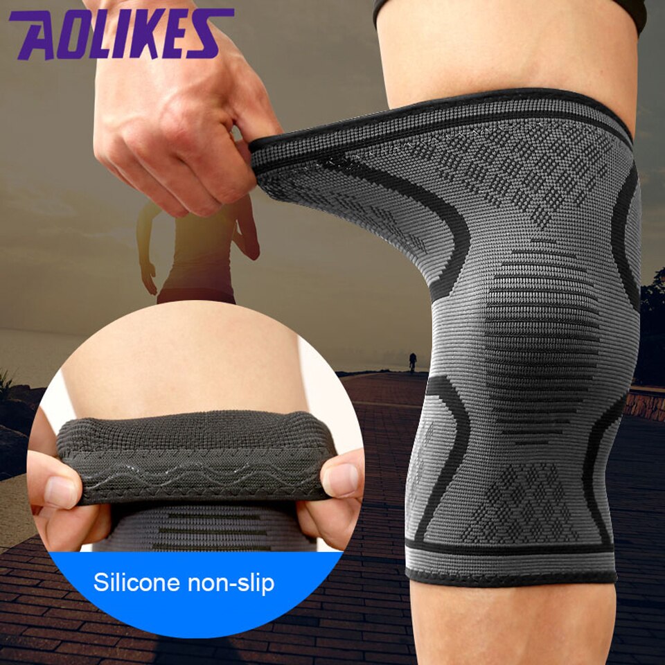 Bó gối thể thao đàn hồi bảo vệ khớp gối AOLIKES A-7718 Running Anti-skid Kneepad