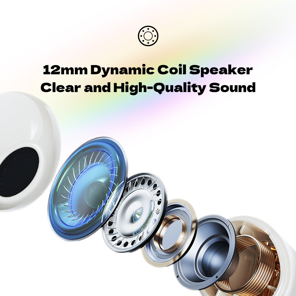 Tai nghe Bluetooth nhét tai không dây TWS Rockspace Air Bubble nghe nhạc lên đến 20h hàng chính hãng bảo hành 12 tháng