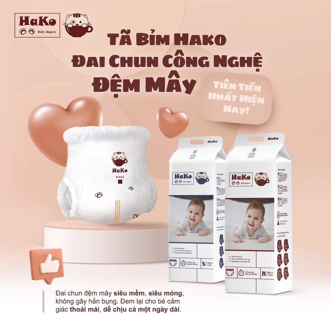 Tã quần Hako bịch 50 miếng size M