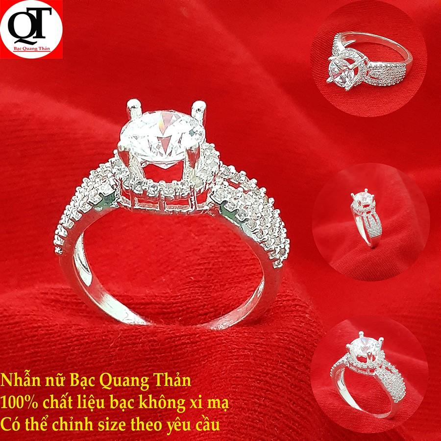 Nhẫn nữ bạc ổ cao phong cách Hàn Quốc bạc thật không xi mạ trang sức Bạc Quang Thản - QTNU18