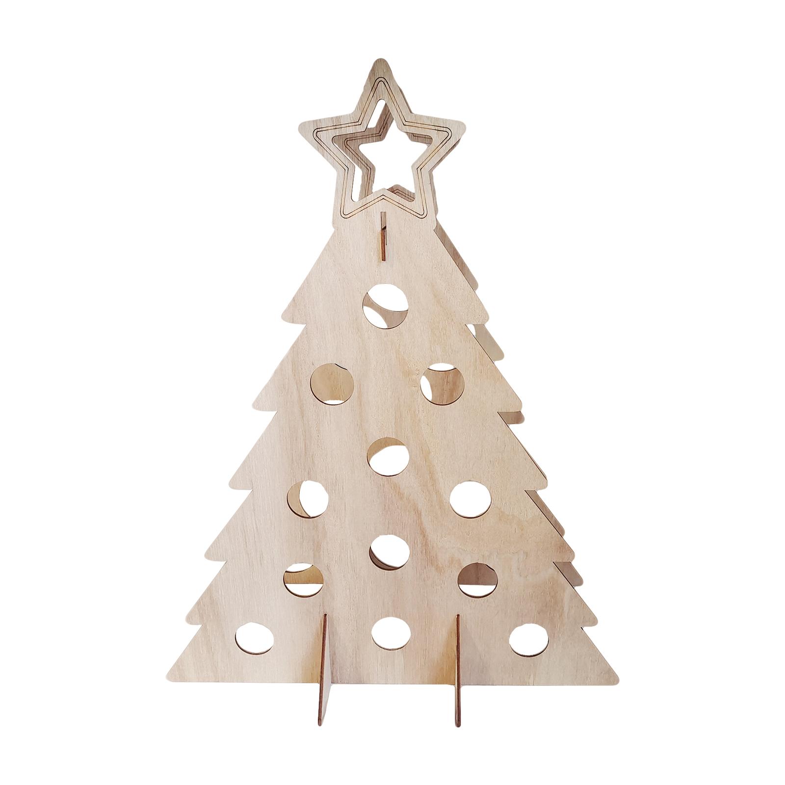 Wooden Wine Rack for 24 Bottles of Mini Wine/Beverages Christmas Tree Wine Rack Festival Decoration