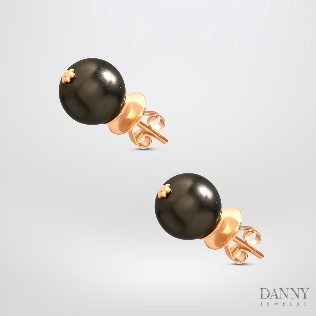 Bông Tai Nữ Danny Jewelry Bạc 925 Ngọc Ốc Xi Rhodium/Vàng hồng BT0049