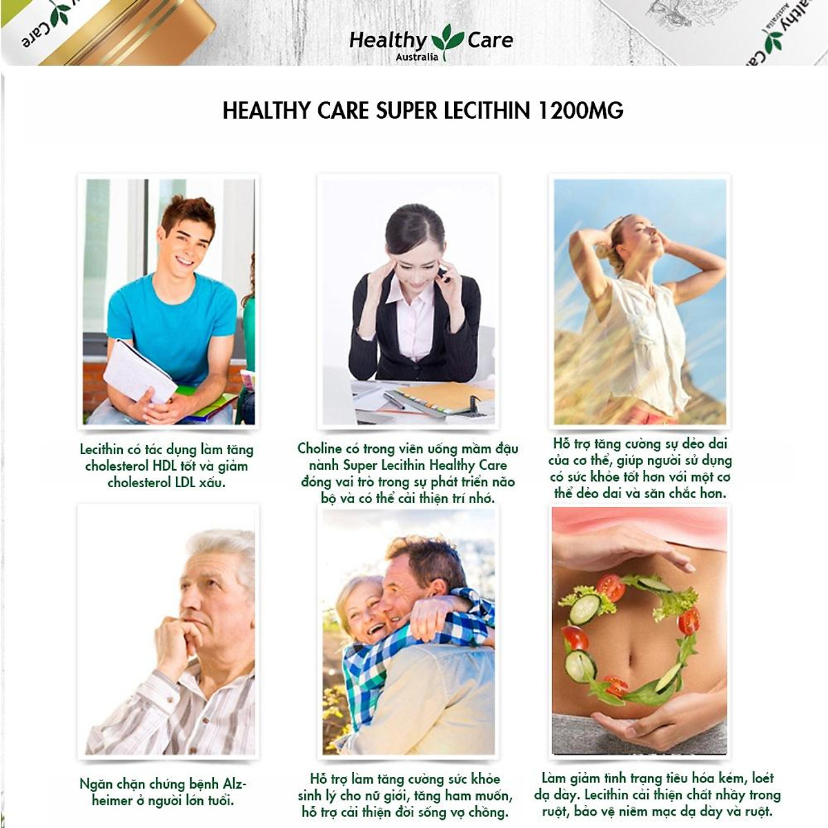 Lecithin Đậu Nành Úc Healthy Care Super Lecithin