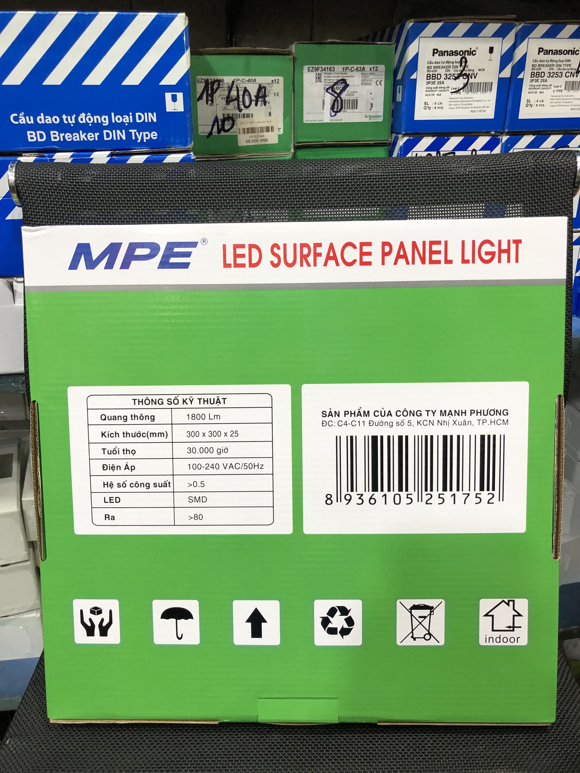 Đèn led panel ốp trần nổi tròn công suất 24W MPE (3 loại ánh sáng trắng-vàng-3 màu)