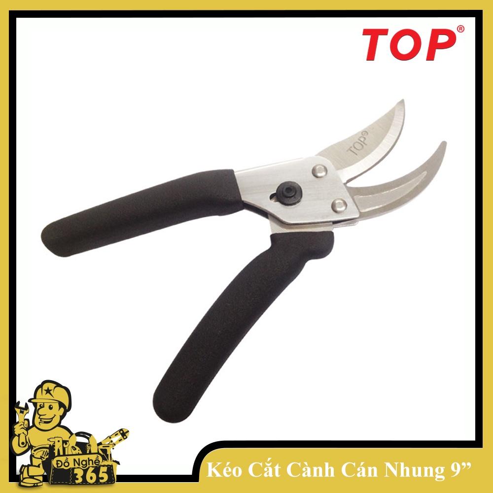Kéo cắt cành 9" mỏ cong cán nhung TOP - 071119-PSD