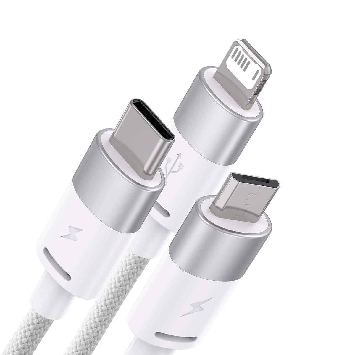 Cáp sạc 3 đầu Baseus StarSpeed 1 for 3 Fast Charging Data Cable USB to M+L+C 3.5A - Hàng chính hãng