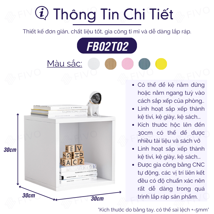 Kệ Sách Gỗ Tổ Ong Đa Năng FIVO FB02 Đa Tầng, Nhiều Màu Sắc, Kệ Sách Decor Phòng Có Kèm Tấm Lưng