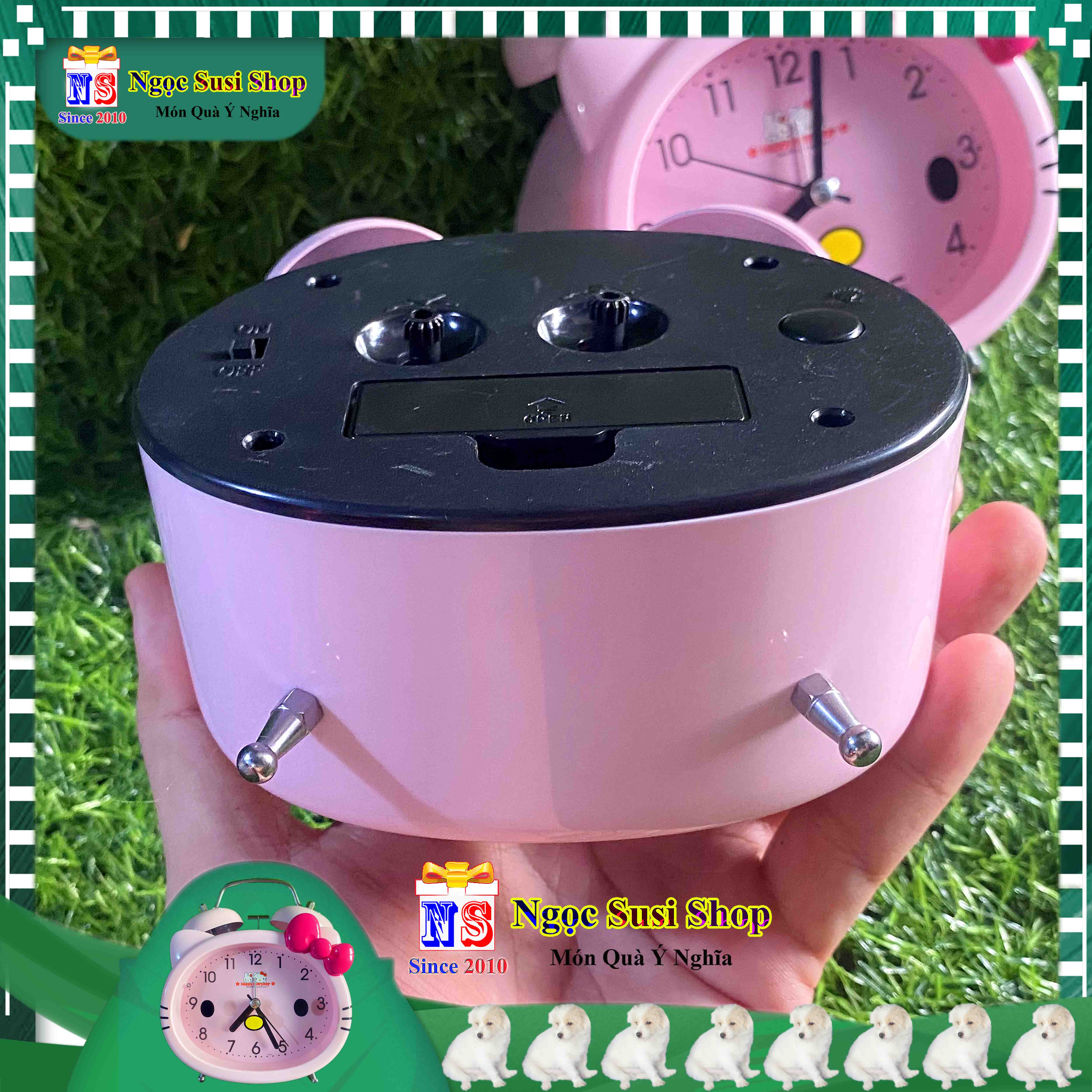 ĐỒNG HỒ MÈO HELLO KITTY CHUÔNG SIZE LỚN SIÊU ĐẸP RẤT SANG TRỌNG - DÙNG ĐỂ BÁO THỨC ĐỂ BÀN