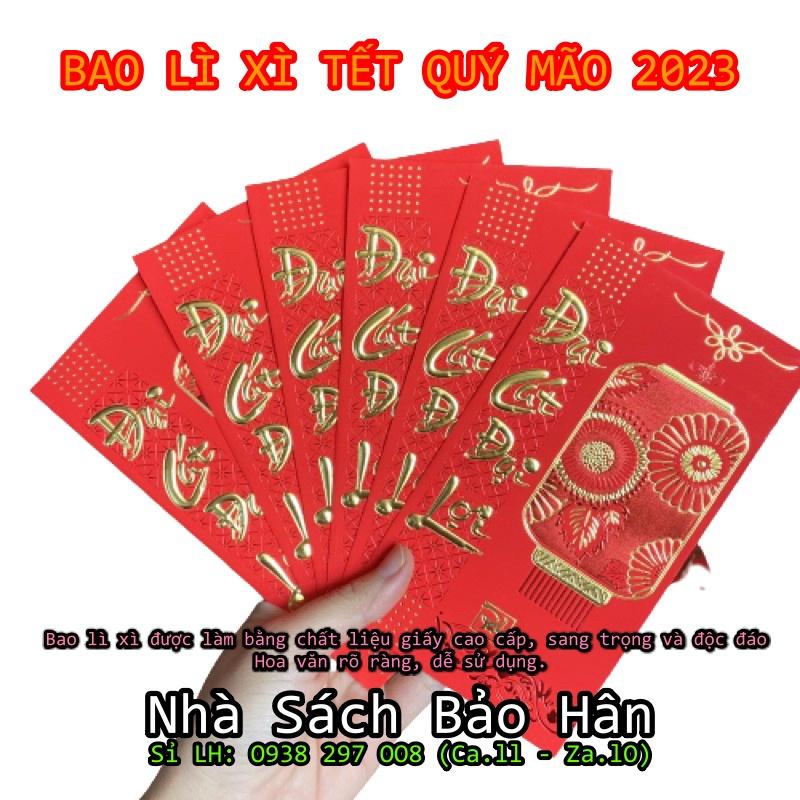 Bao Lì Xì Tết 2023 Giấy Nhung Hàng Đẹp độc lạ màu đỏ may mắn năm QUÝ MÃO - Nhiều Mẫu Cực Đẹp