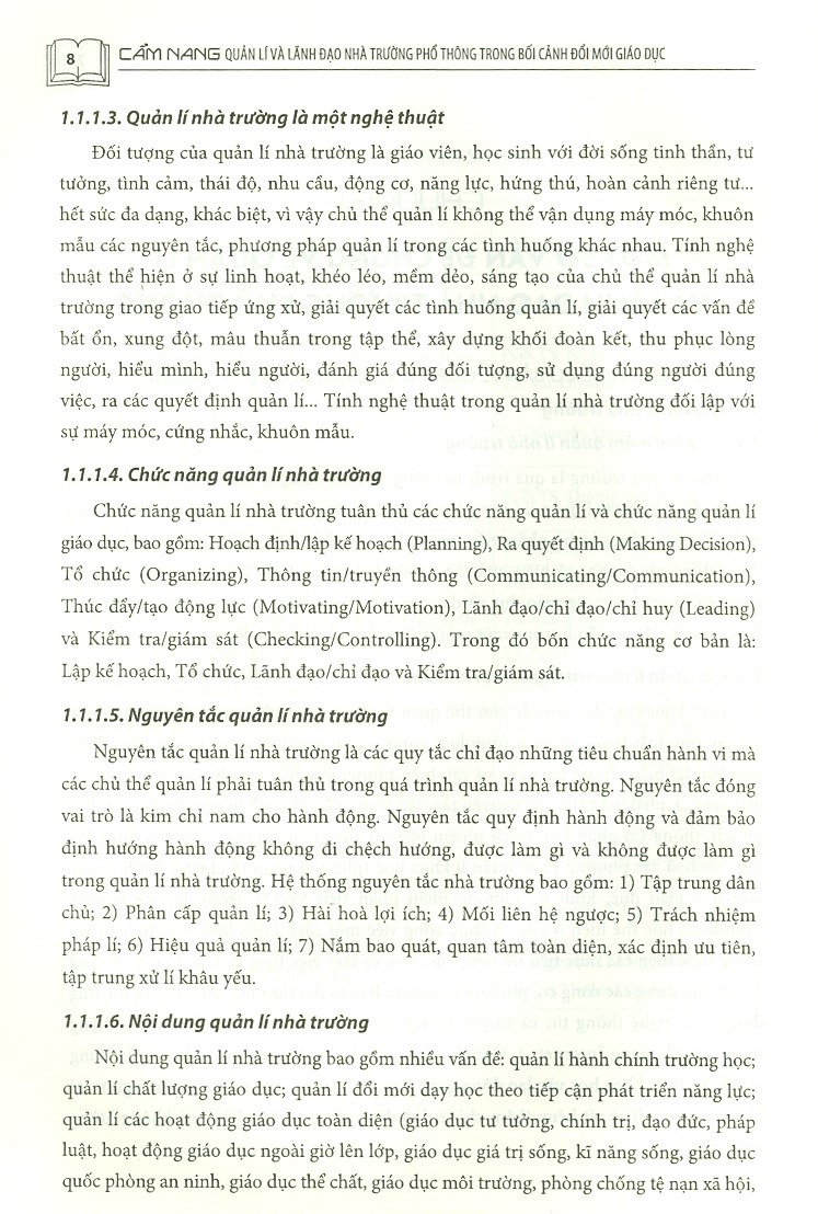 Cẩm Nang Quản Lí Và Lãnh Đạo Nhà Trường Phổ Thông Trong Bối Cảnh Đổi Mới Giáo Dục