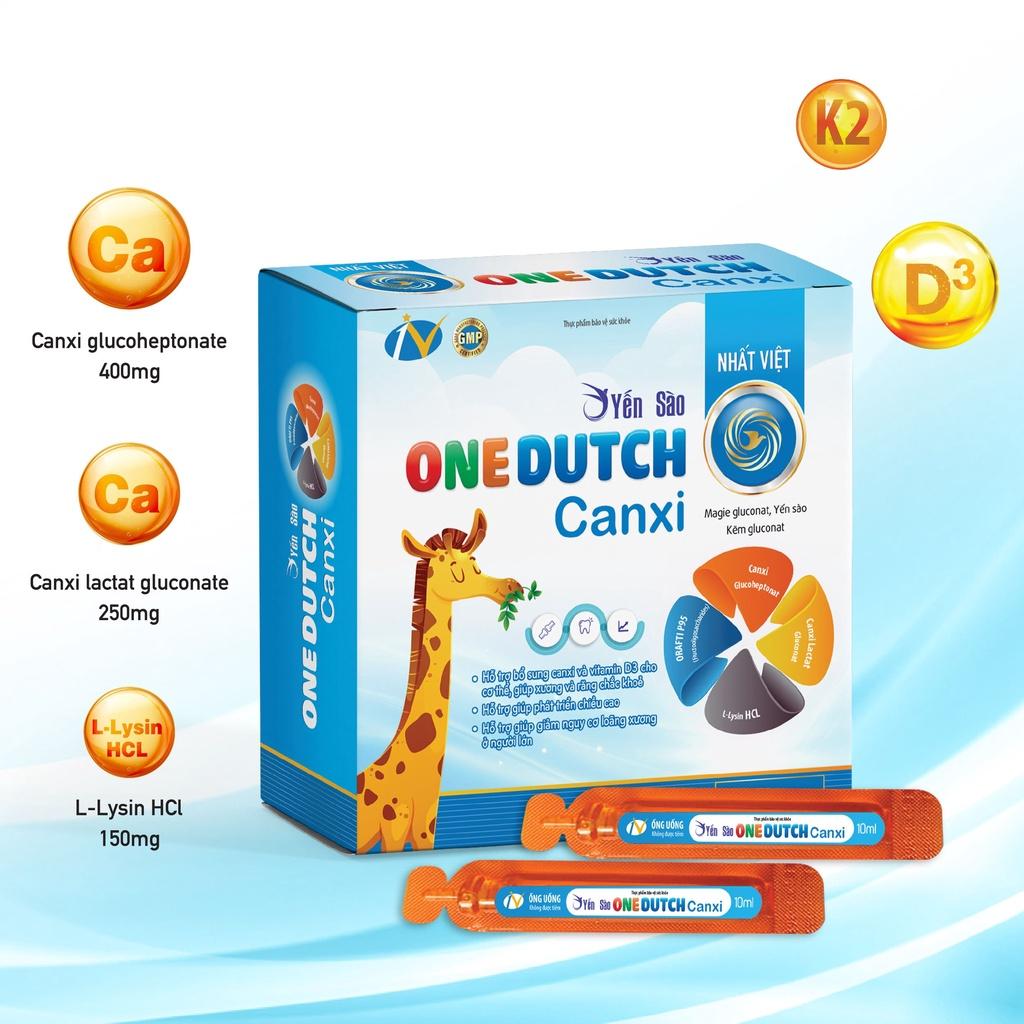 Yến sào bổ sung canxi và vitamin D3 One Dutch Canxi - 20 ống x 10ml