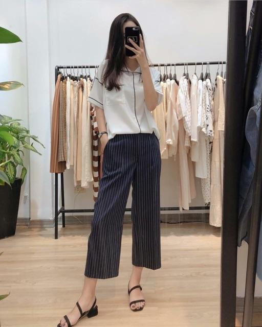 Sơ mi oversize pijama chạy chỉ viền cực lạ luôn ạ