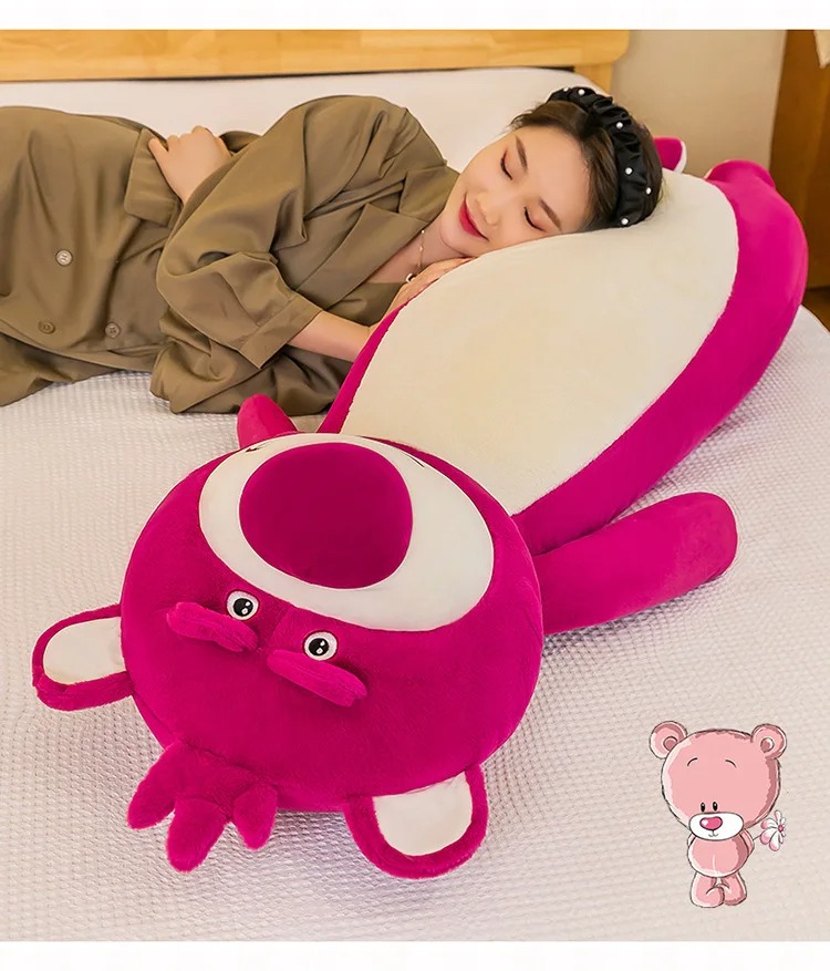 Thú nhồi bông lotso đỏ dáng dài êm mịn - Size từ 70cm đến 110cm- Quà tặng gấu dâu đậm dễ thương - Gối ôm mềm mịn cho bé