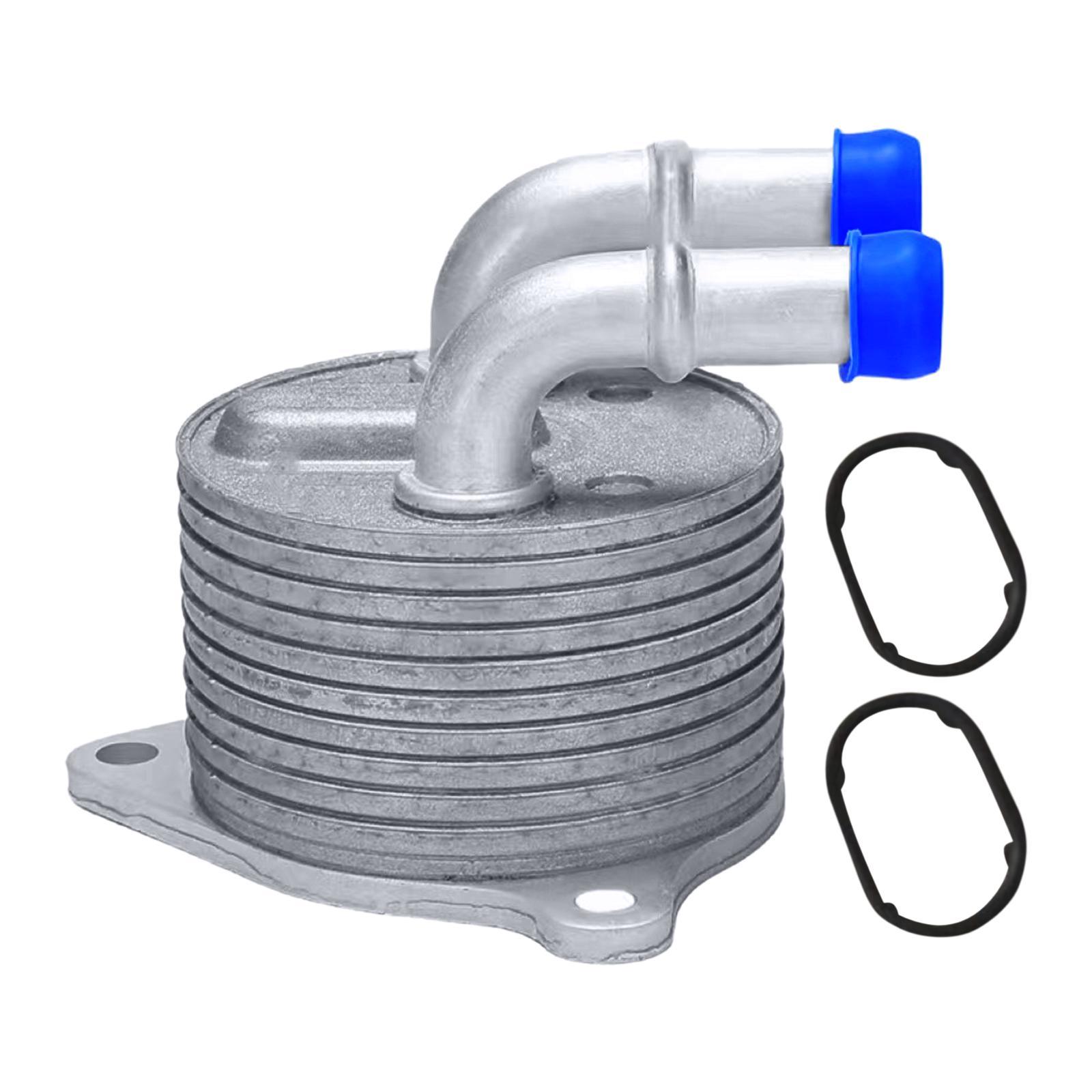 Auto Engine Oil Cooler 24148627861 7089720 with Gaskets for BMW x1 Mini Cooper Oil Cooler Kit Silver