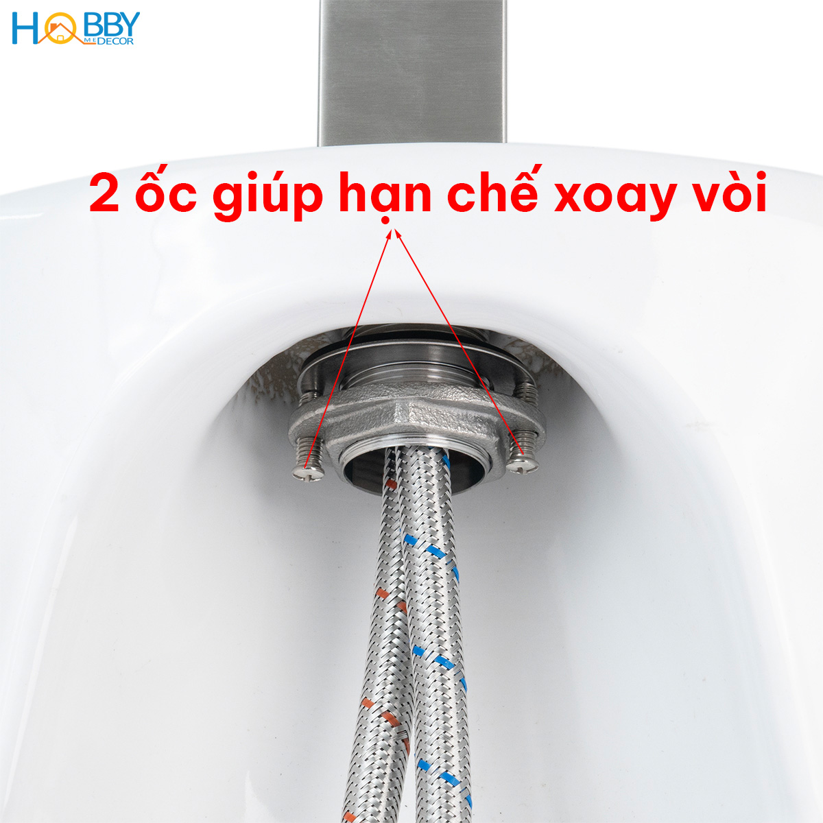 Vòi chậu lavabo rửa mặt nóng lạnh inox 304 mờ Hobby home decor VRM6