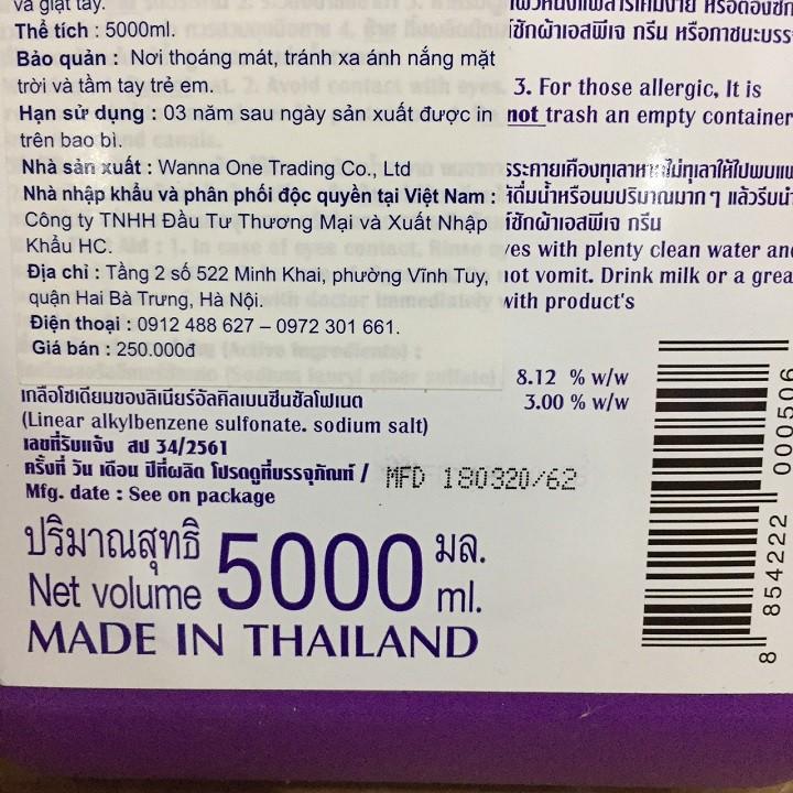 Nước giặt xả đậm đặc SPJ 06 in 01 màu tím 5.000ml Thái Lan