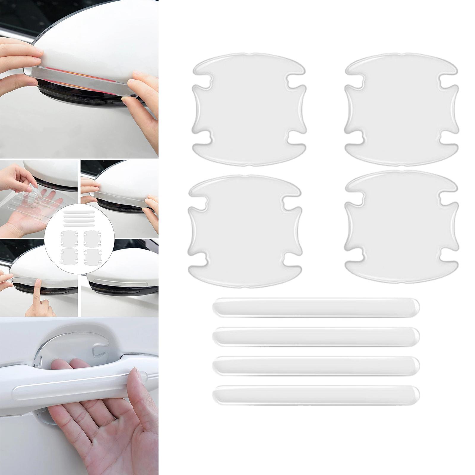 Door Handle Film Protector Stickers protective Mouldings 4x bowl 4x Strips