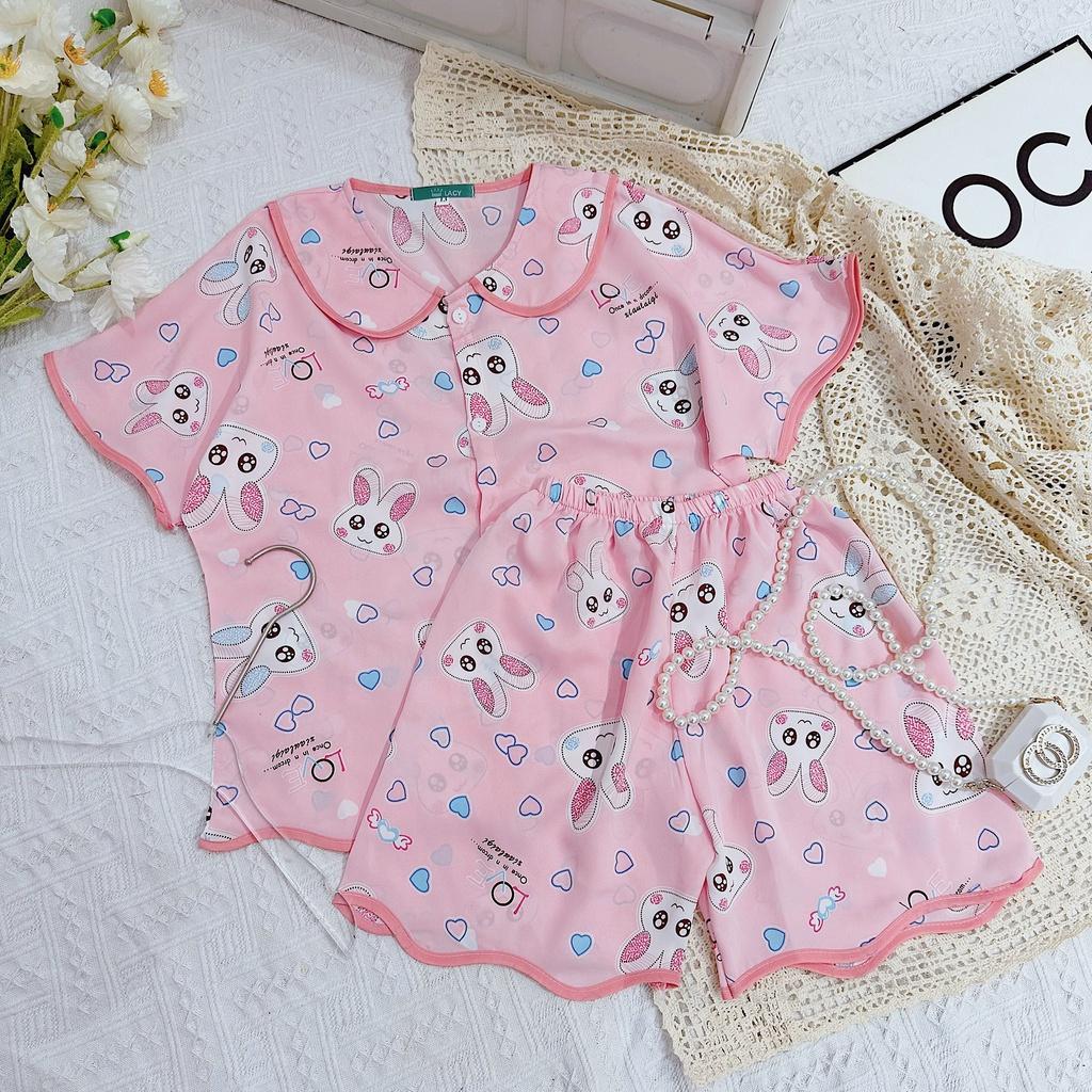 Đồ bộ bé gái, bộ pijama ngắn tay cho bé gái size 18-35kg chất lụa mango mềm mát