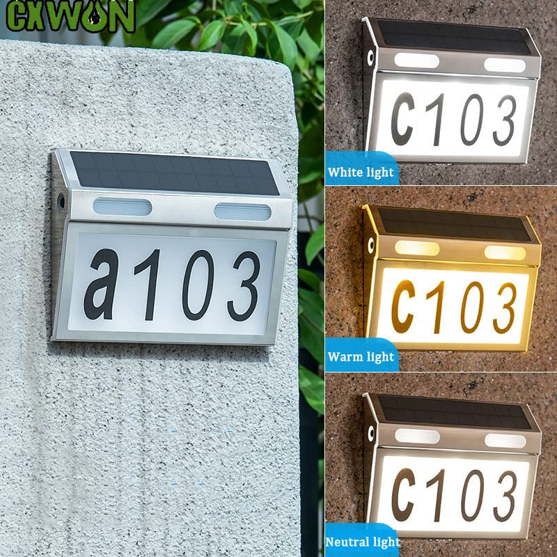 Bảng Số Nhà Có đèn LED năng lượng mặt Trời Plate Number Lamp 3Tone Màu