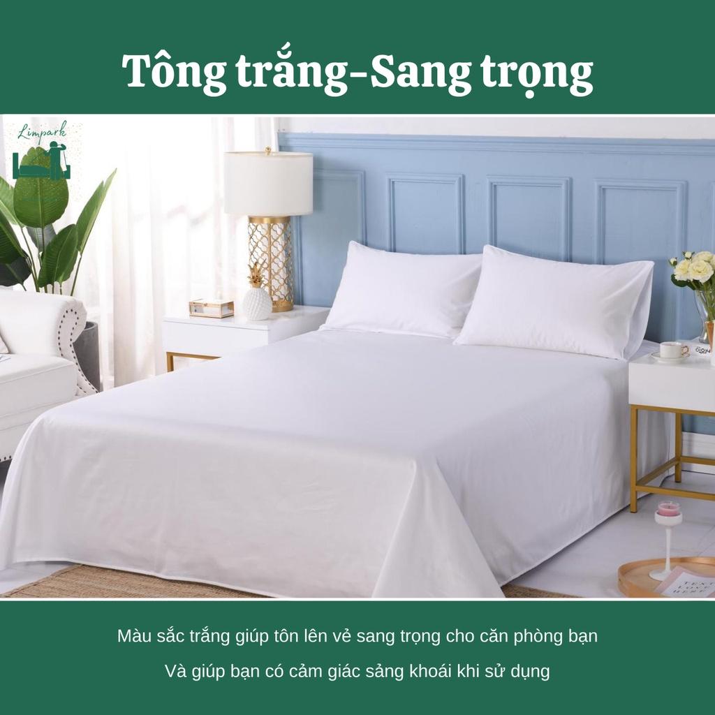 Vỏ gối trắng trơn-vỏ gối cao cấp 100% Cotton-tiêu chuẩn khách sạn 5 sao-Chất liệu êm ái,mịn màng-LIMPARK