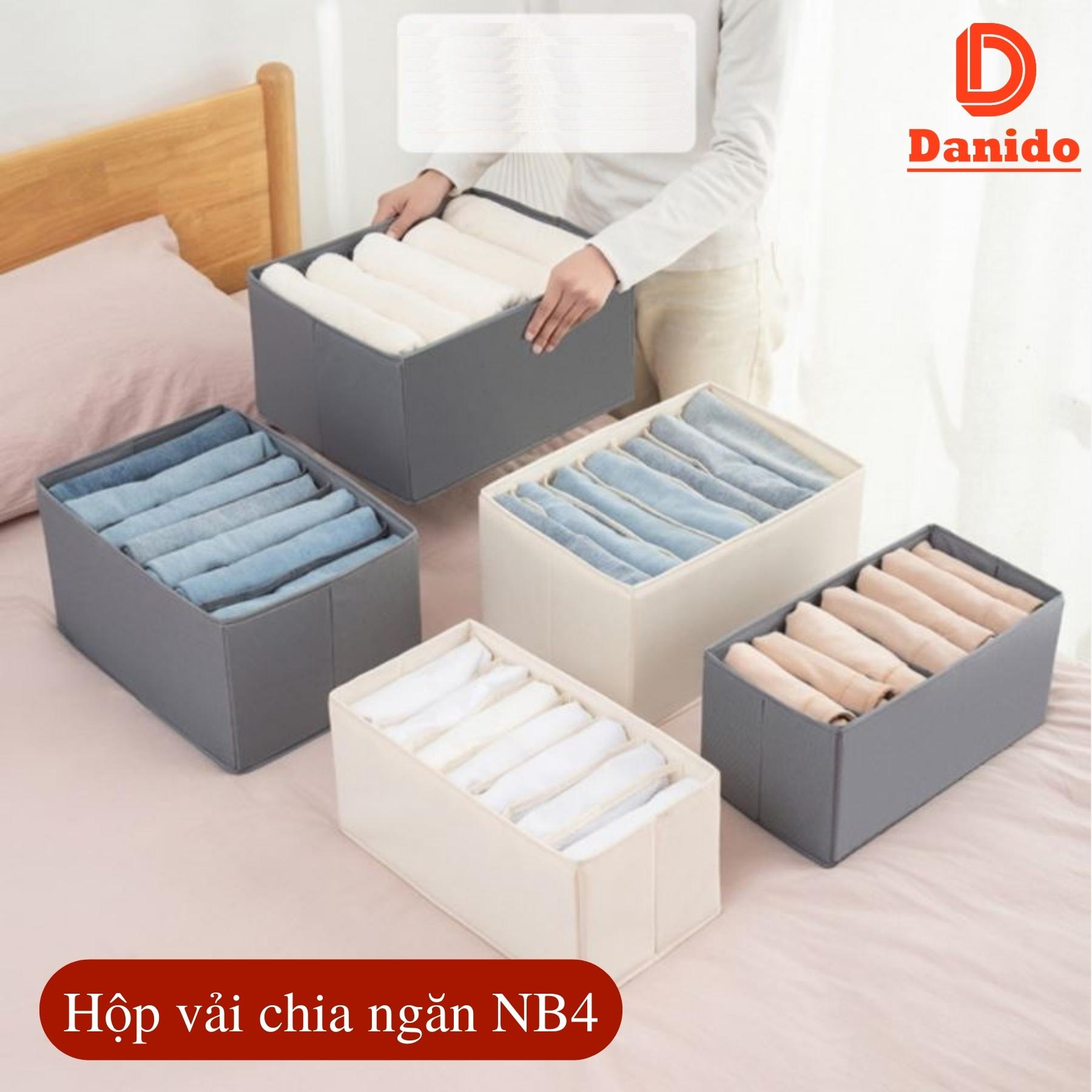 Hộp vải đựng đồ chia ngăn NB4 - Hộp đựng quần áo chia ngăn gấp gọn chính hãng D Danido