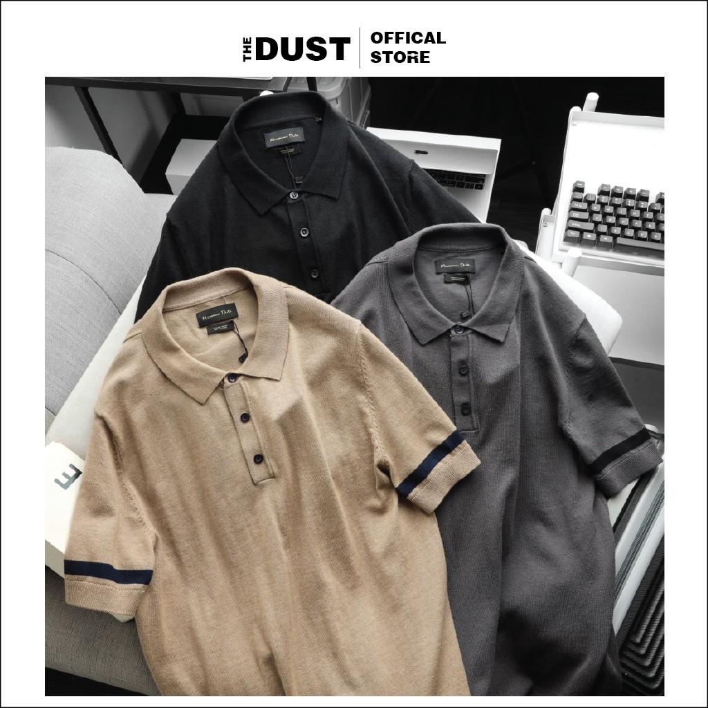 Áo len nam ngắn tay cổ bẻ phối tay MS, chất len cao cấp, phong cách trẻ trung lịch lãm - THE DUST
