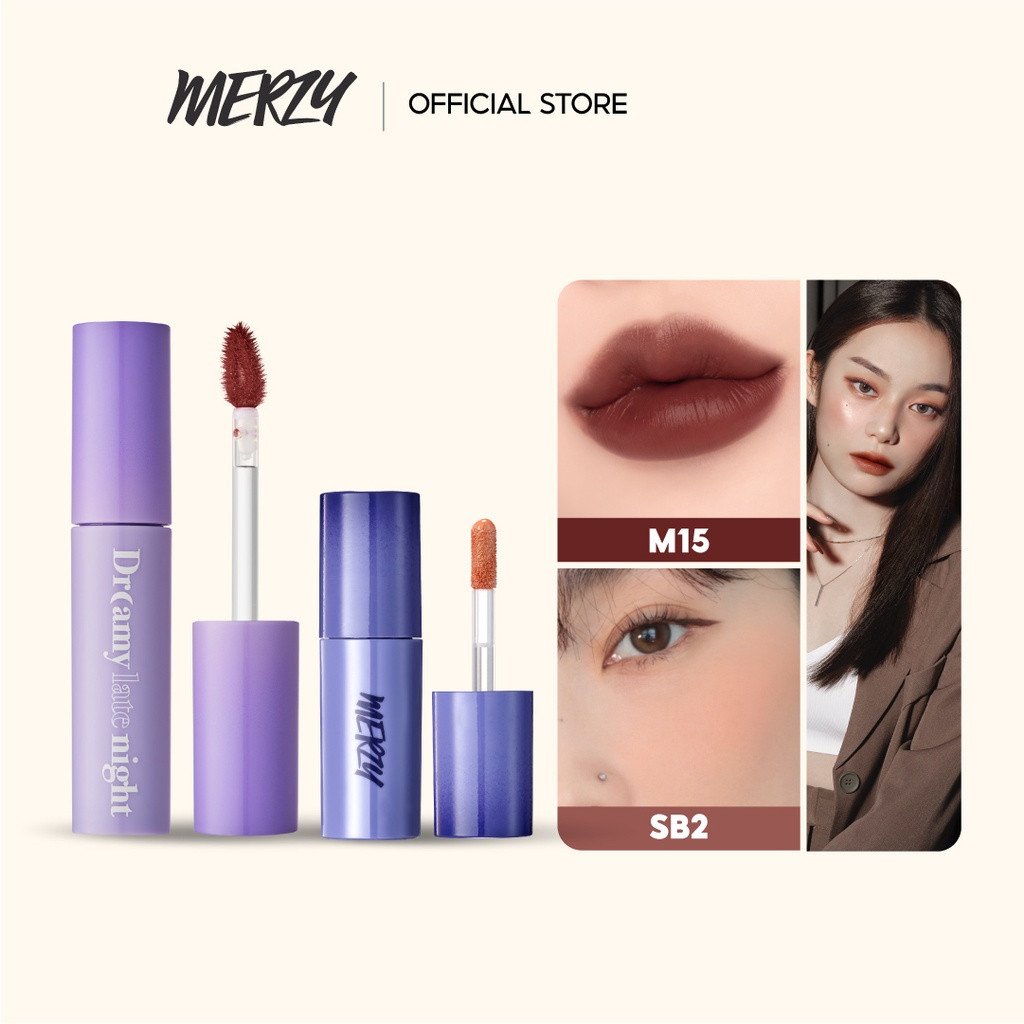 Combo Má Hồng Dạng Lỏng Merzy Soft Touch Liquid Blusher 3g + Son kem lì Merzy Dreamy Late Night Mellow Tint 4g