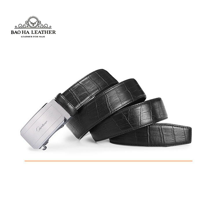 Ciartuar Thắt Lưng Nam Cao Cấp BH157 Dây Lưng Da Bò Vân Cá Sấu Khóa Tự Động Sang Trọng &amp; Đa Năng Hộp Quà Tặng Sang Trọng