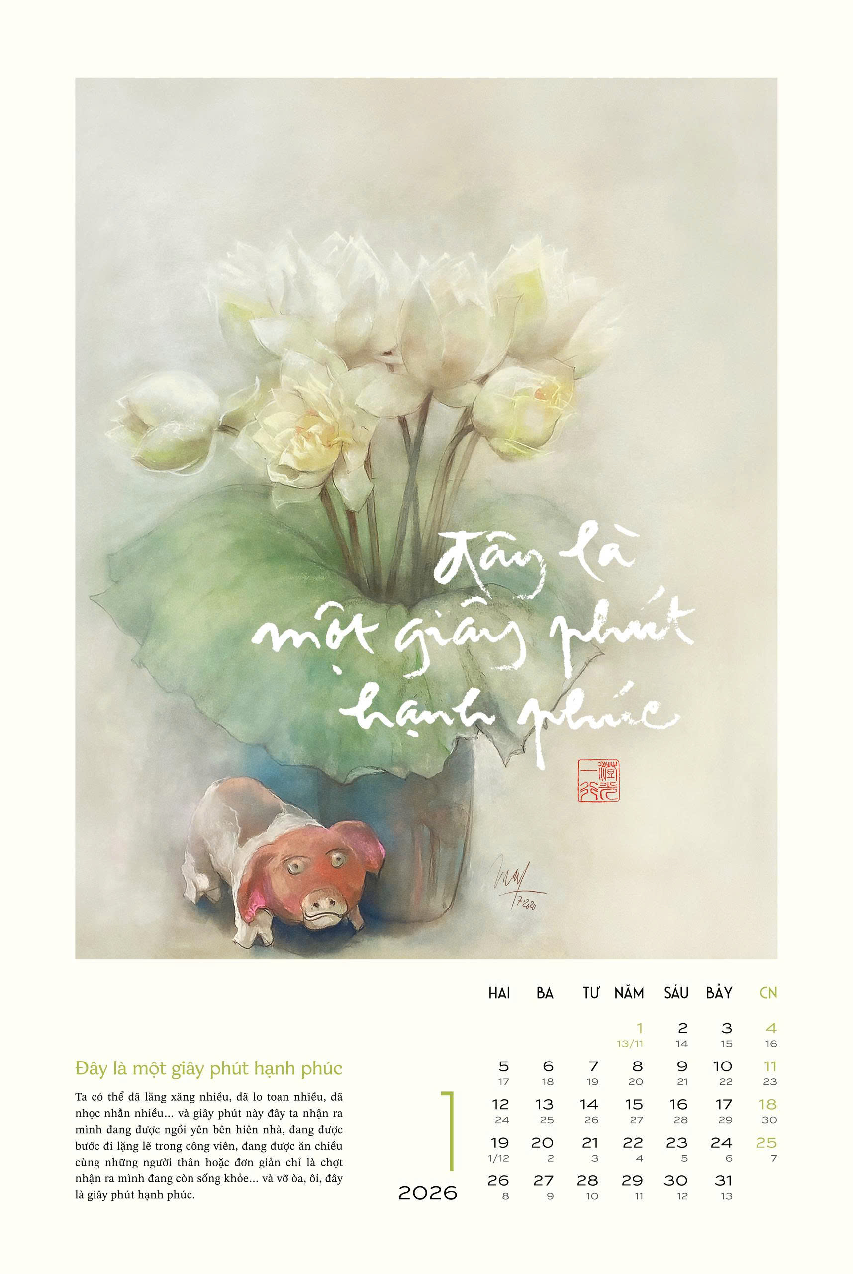 LỊCH TREO TƯỜNG “LÒNG ĐẤT NỞ HOA TRỜI” – Thiền Sư Thích Nhất Hạnh – Thái Hà Books