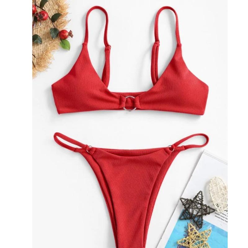 2021 Cho Nữ Gợi Cảm Đồ Bơi Đẩy Lên Bộ Bikini Nữ Mùa Hè Tắm Đi Biển Đầm Nữ 2 Dây Đi Biển Bơi phù Hợp Với