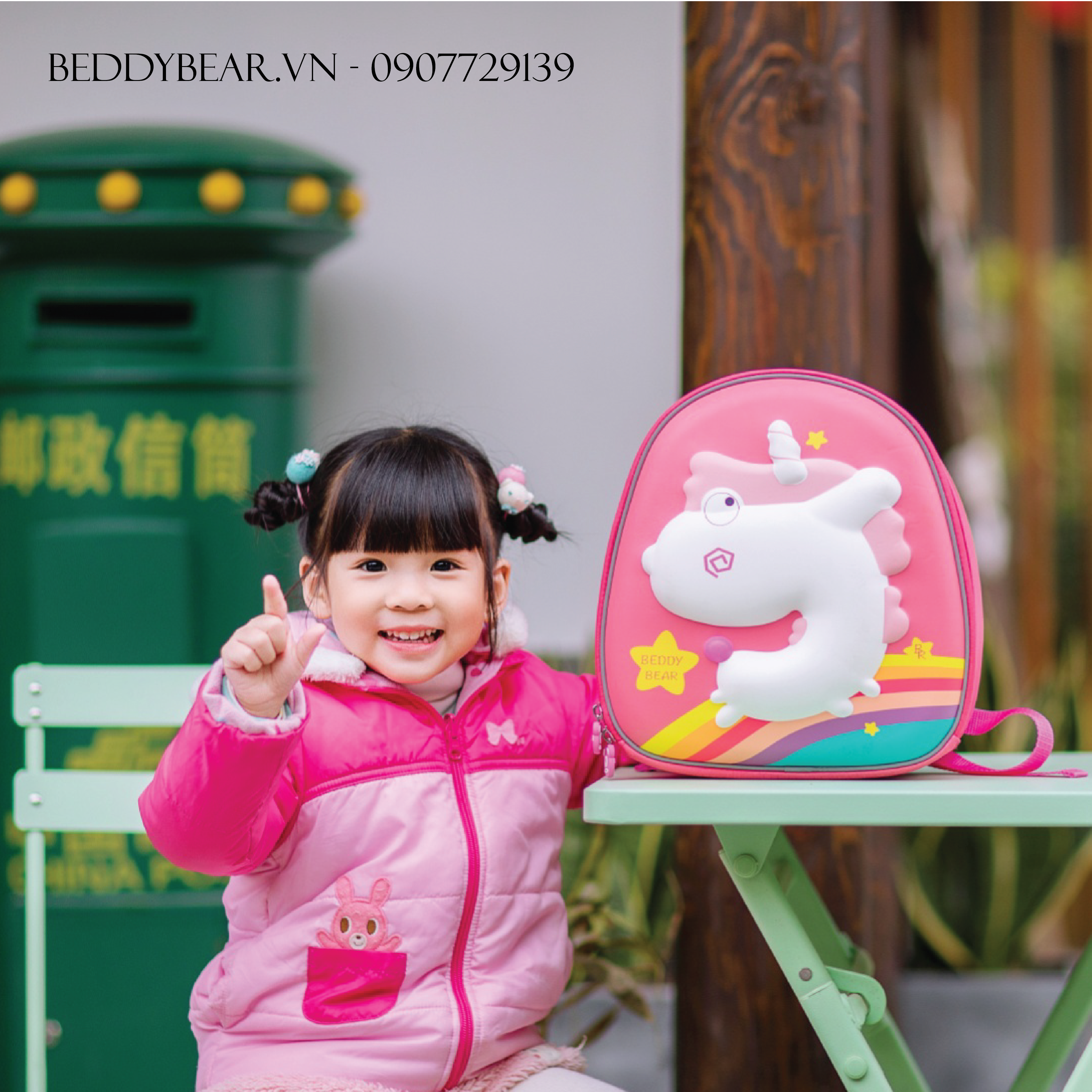 Balo Bé mẫu giáo Beddybear Phù hợp trẻ từ 02 tuổi Thương hiệu Beddy bear - Thiết kế kèm dây chống thất lạc mẫu mới - Sản phẩm bảo hành chính hãng 2 năm