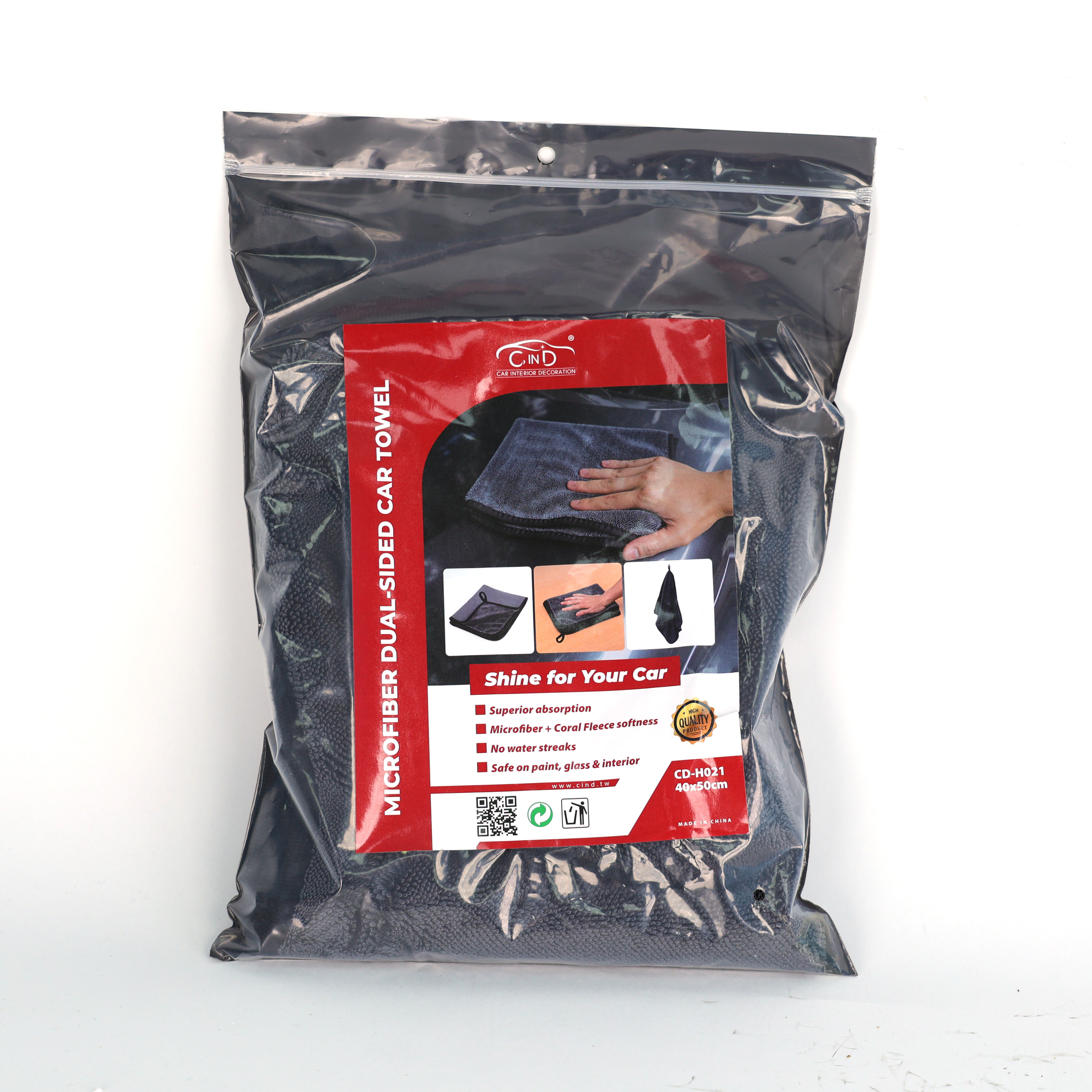 Khăn Coral Fleece Microfiber Đa Năng CIND 40x50cm Màu Xám