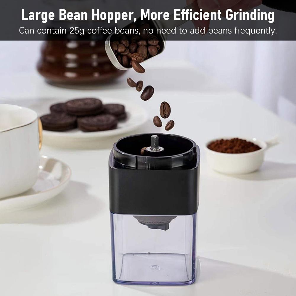Portable Mini Electric Burr Coffee Grinder with Adjustable Coarse Fine Grinding Removable Chamber