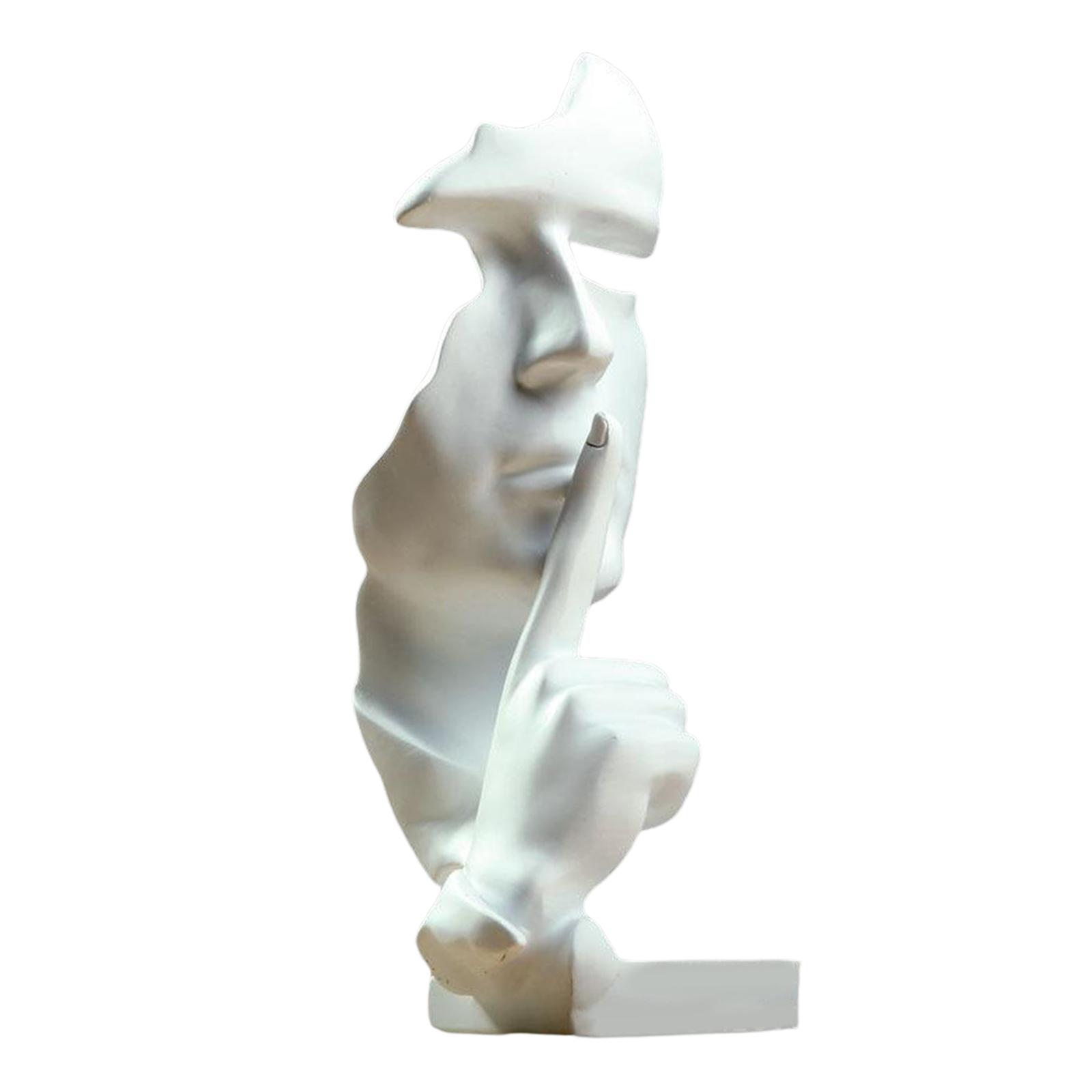 Silence is Golden Statue Thinker Sculpture Abstract Keep Silent