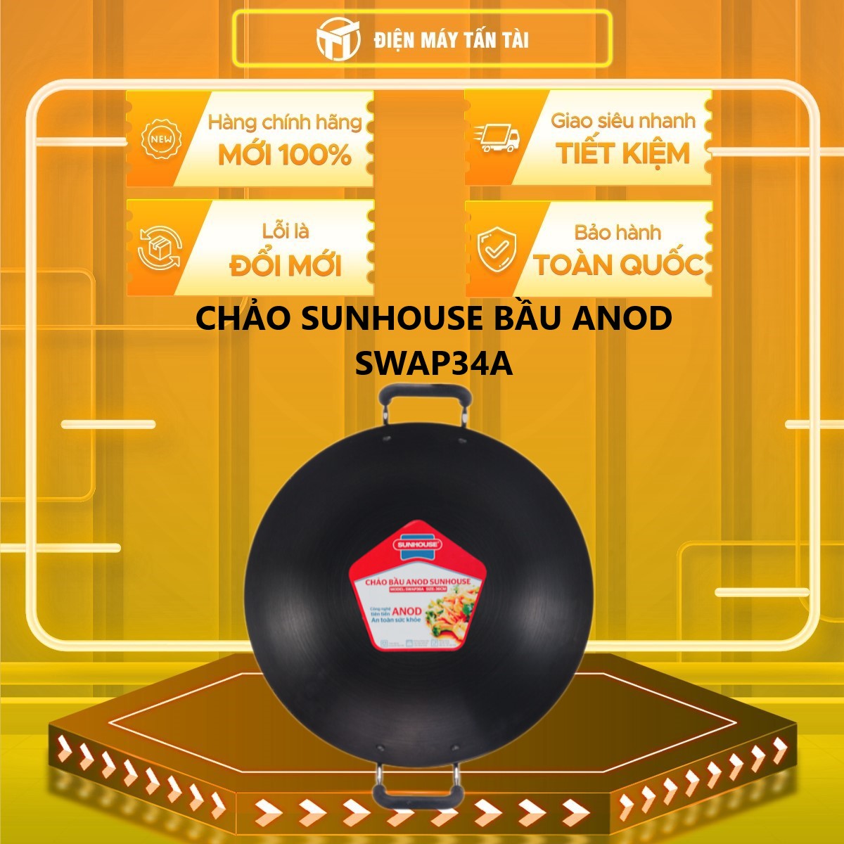 CHẢO SUNHOUSE BẦU ANOD SWAP34A - Hàng chính hãng