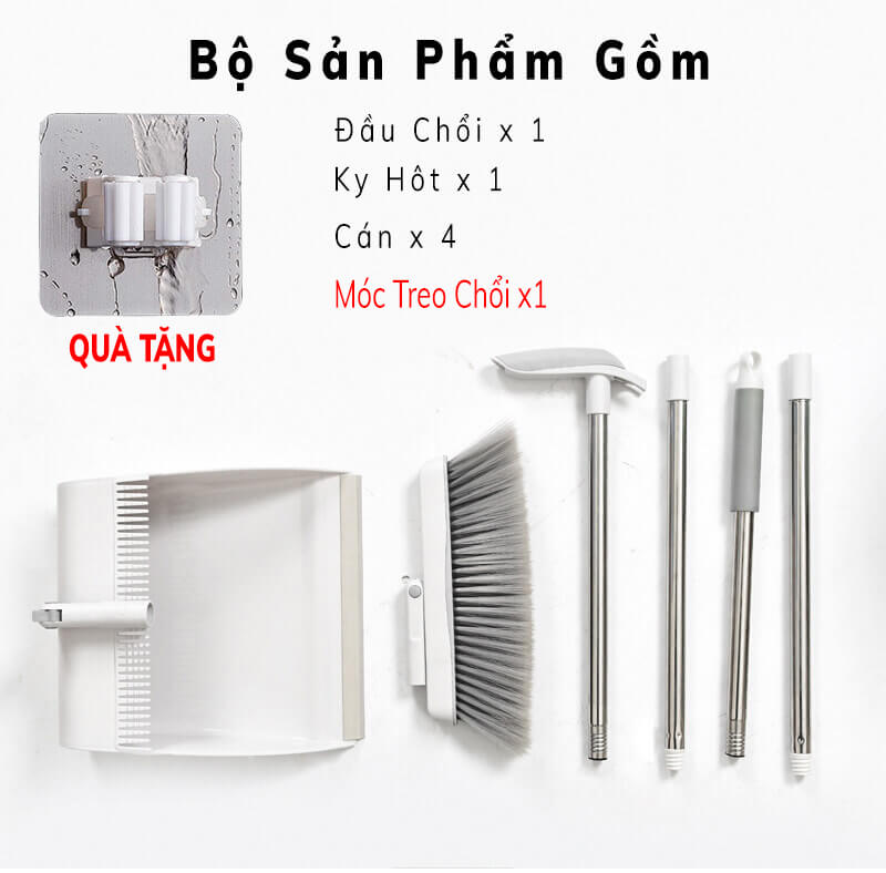 Chổi Quét Nhà Thông Minh Hamart 2in1 Chổi Nhựa Kèm Hót Rác Gấp Gọn - XOAY 180° KY LỌC RÁC