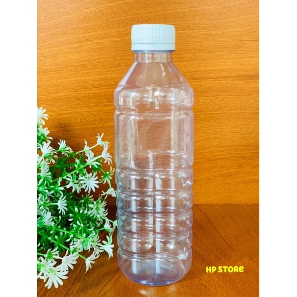 Combo 50 Chai Nhựa Nắp Trắng Trong Suốt Sọc 370ml