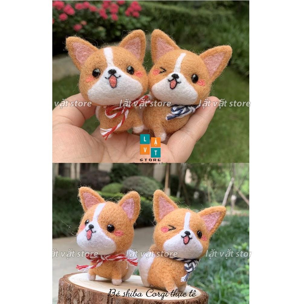 Bộ len chọc Hình Chó Corgi giành cho người mới bắt đầu - Handmade, chọc len, len thô