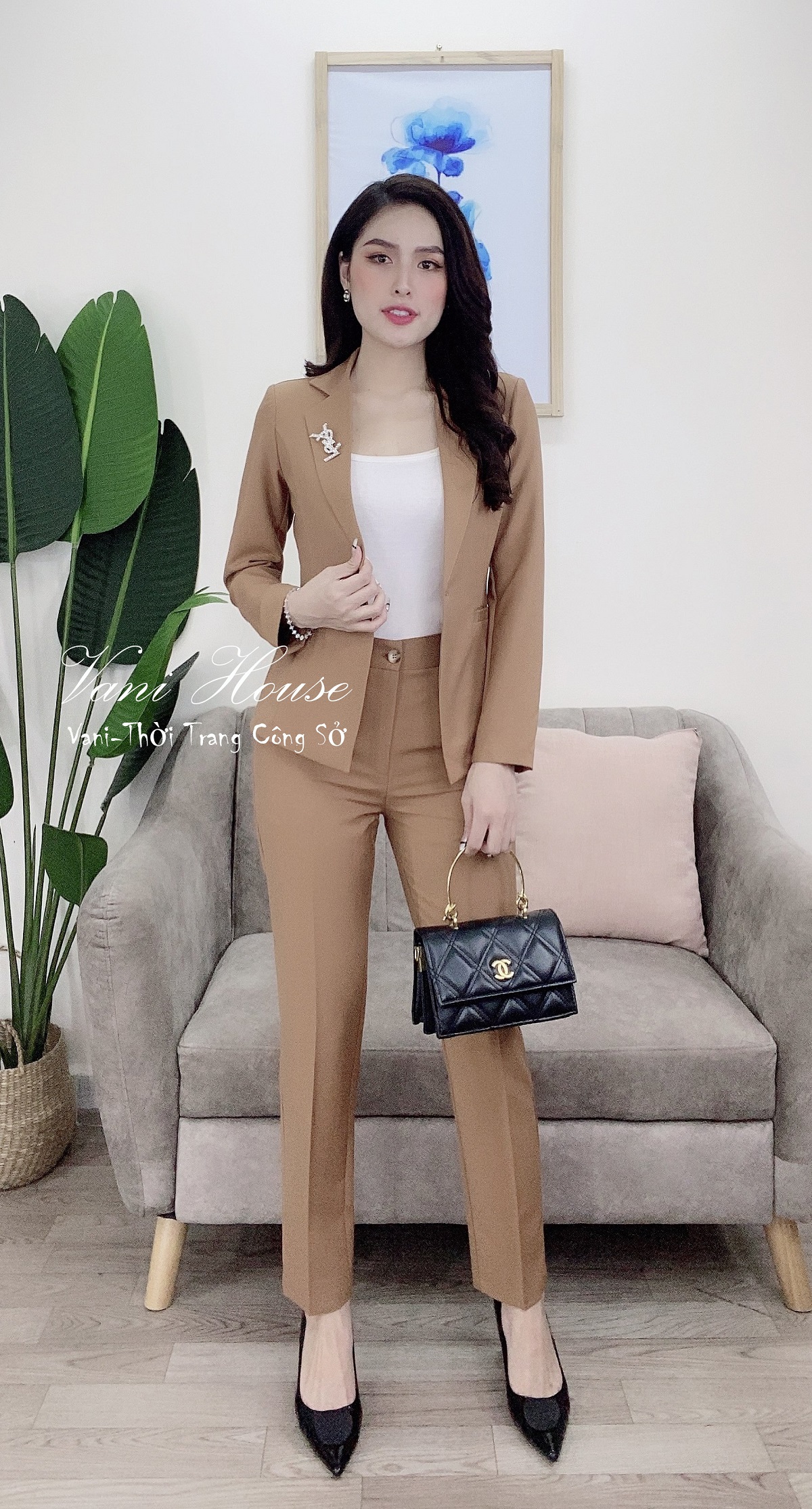 Set Nguyên Bộ Vest Tay Dài Cao Cấp