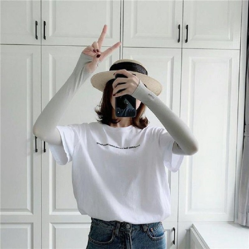Bộ 2 găng tay xỏ ngón , ống tay chống nắng , găng tay chống nắng nam nữ chất vải thun co giãn cao cấp chống tia UV , chống nắng , thể thao hợp thời trang