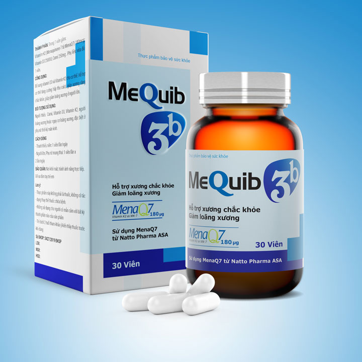 Vitamin D3 K2 MK7 MenaQ7 Và Canxi MEQUIB OST - Hỗ Trợ Tăng Cường Hấp Thu Canxi, Tăng Trưởng Chiều Cao và Phòng chống loãng xương