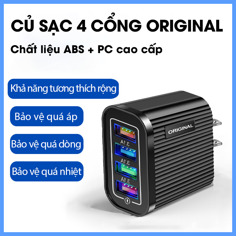 Củ sạc 4 cổng original, siêu tiện dụng- K1143